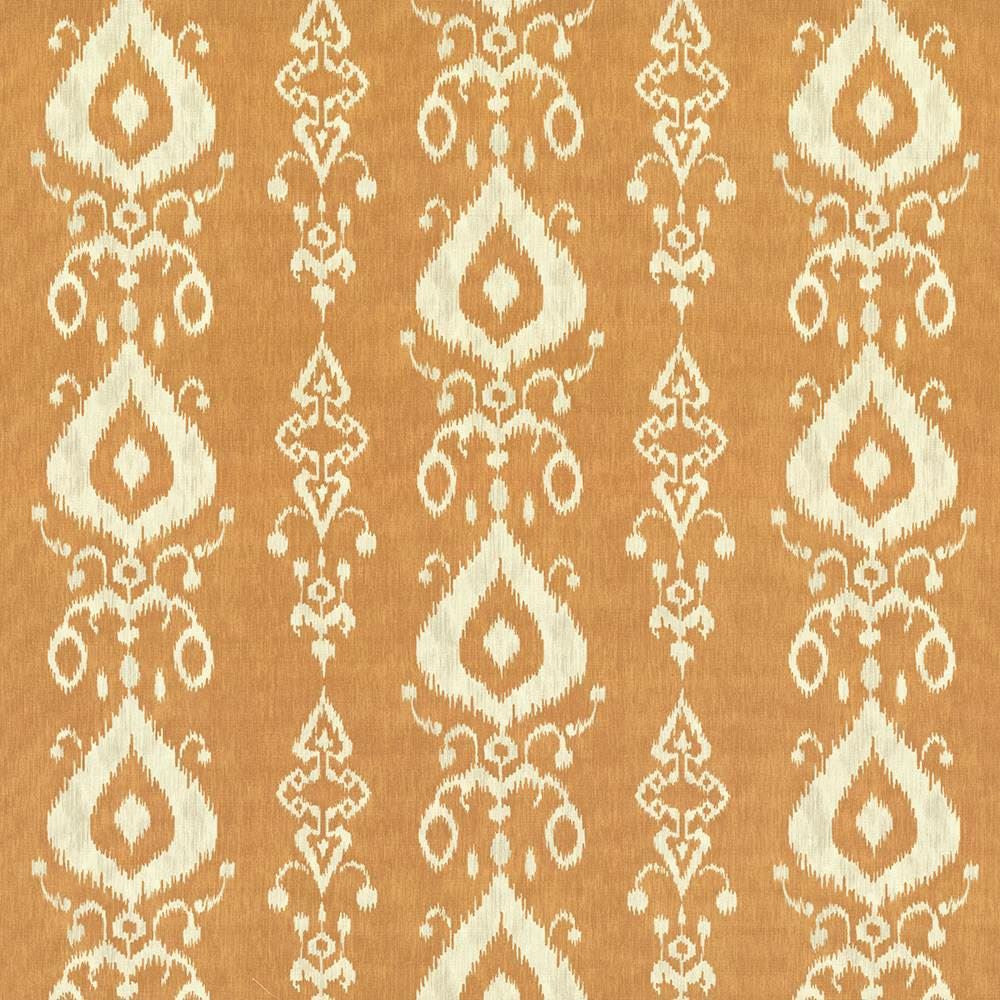 Raga Ikat Copper by Kasmir Fabric 5063 100% Cotton TURKMENISTAN 15,000 Wyzenbeek Double Rubs Horizontal: 27 inches and Vertical: 13 4/8 inches 54 - 55 - Fabric Carolina -