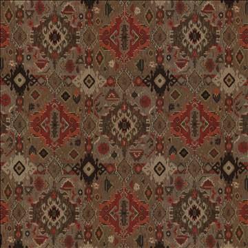 Rancho Santa Fe Redstone by Kasmir Fabric 1435 55% Rayon 45% Polyester CHINA 50,000 Wyzenbeek Double Rubs H: 24 2/8 inches, V: 29 inches 58 - Fabric Carolina - Kasmir