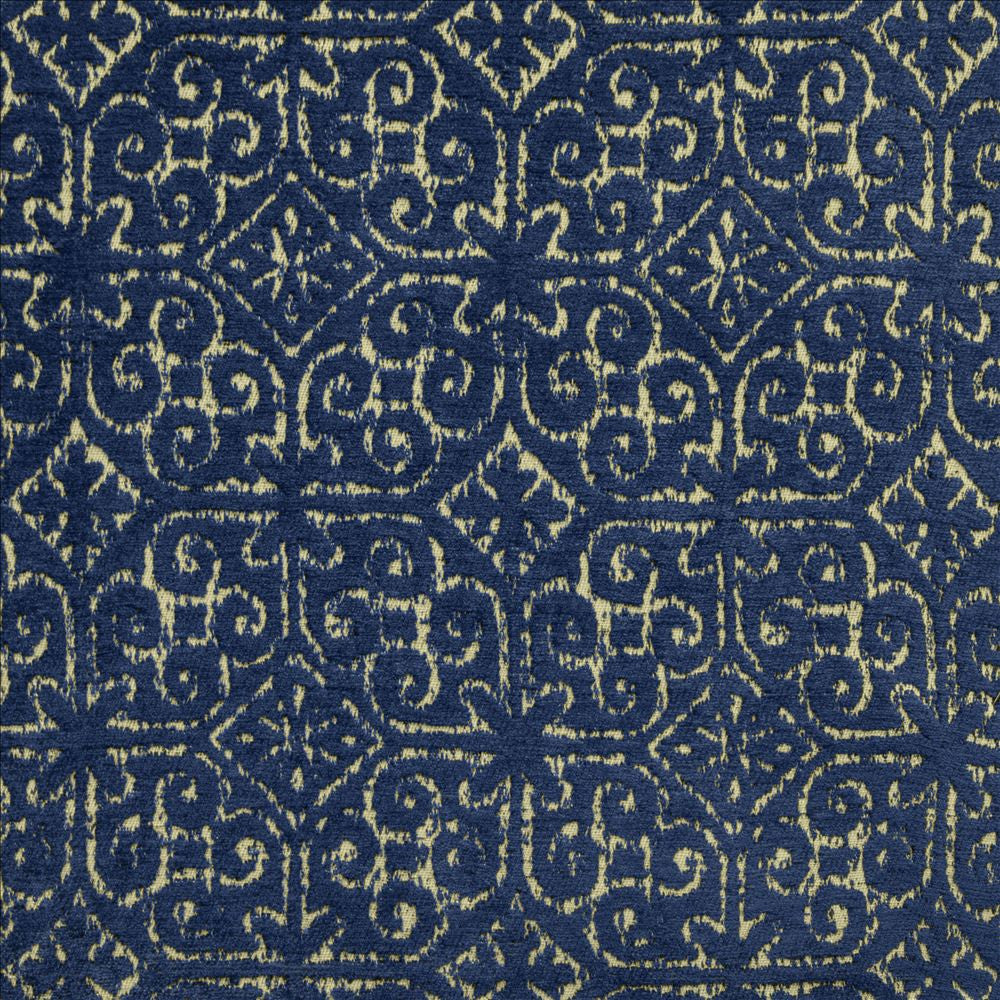 Randers Blue by Kasmir Fabric 5145 77% Viscose
23% Polyester
 INDIA </p><p>Repeat: Horizontal: 6 6/8 inches and Vertical: 6 6/8 inches 54 - Fabric Carolina -