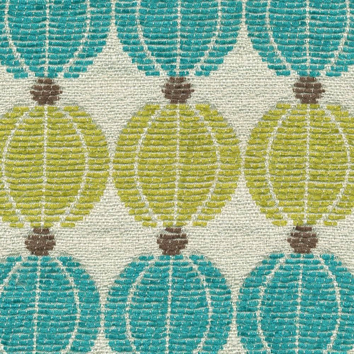 Rangoon Turquoise  by Kasmir Fabric See sample 65% Rayon
35% Polyester
 CHINA 15,000 Wyzenbeek Double Rubs </p><p>Repeat: Horizontal: 1 6/8 inches and Vertical: 2 inches 54  - Fabric Carolina -