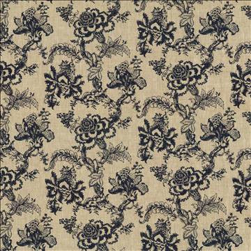 Reanna Indigo by Kasmir Fabric 5115 100% Linen POLAND 12,500 Wyzenbeek Double Rubs H: 27 inches, V: 16 inches 54 - 55 - Fabric Carolina - Kasmir