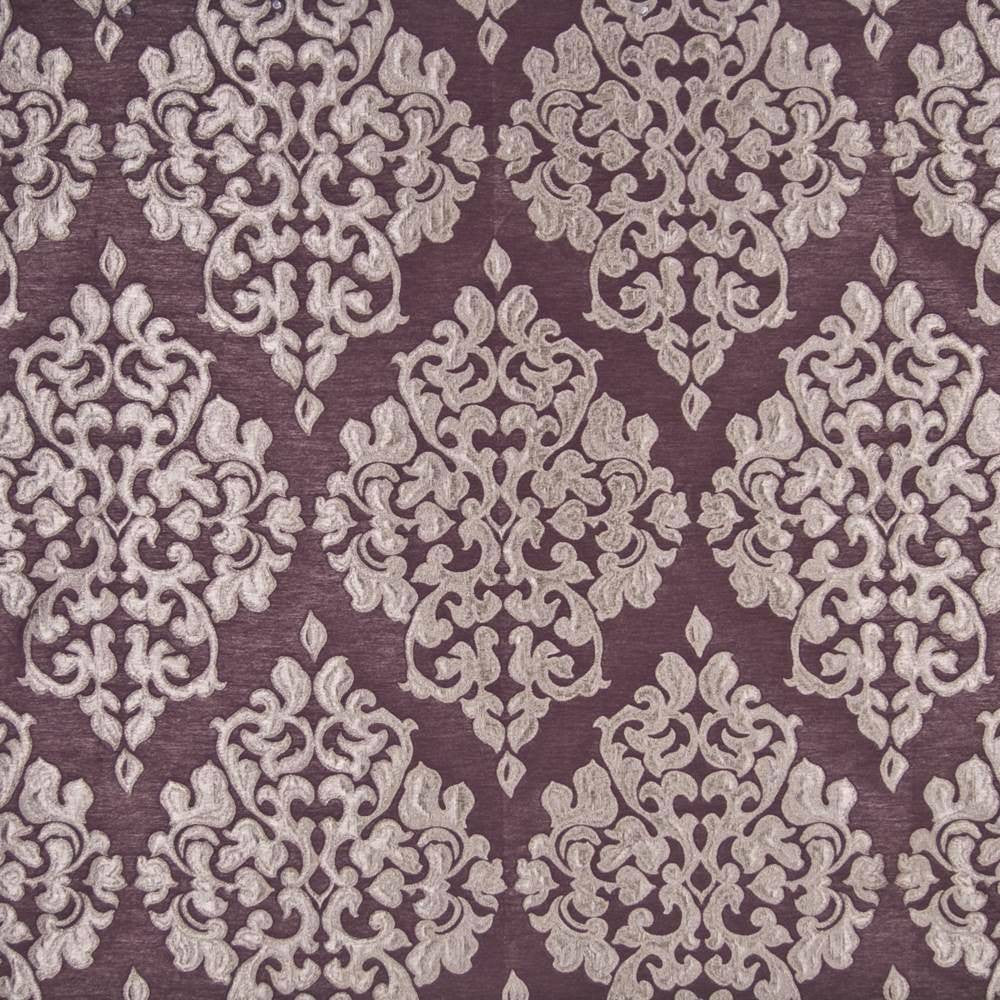 Regal Damask Plum by Kasmir Fabric 1384 INDIA 11,000 Martindale Cycles H: 14 inches, V:26 inches 54 - Fabric Carolina - Kasmir