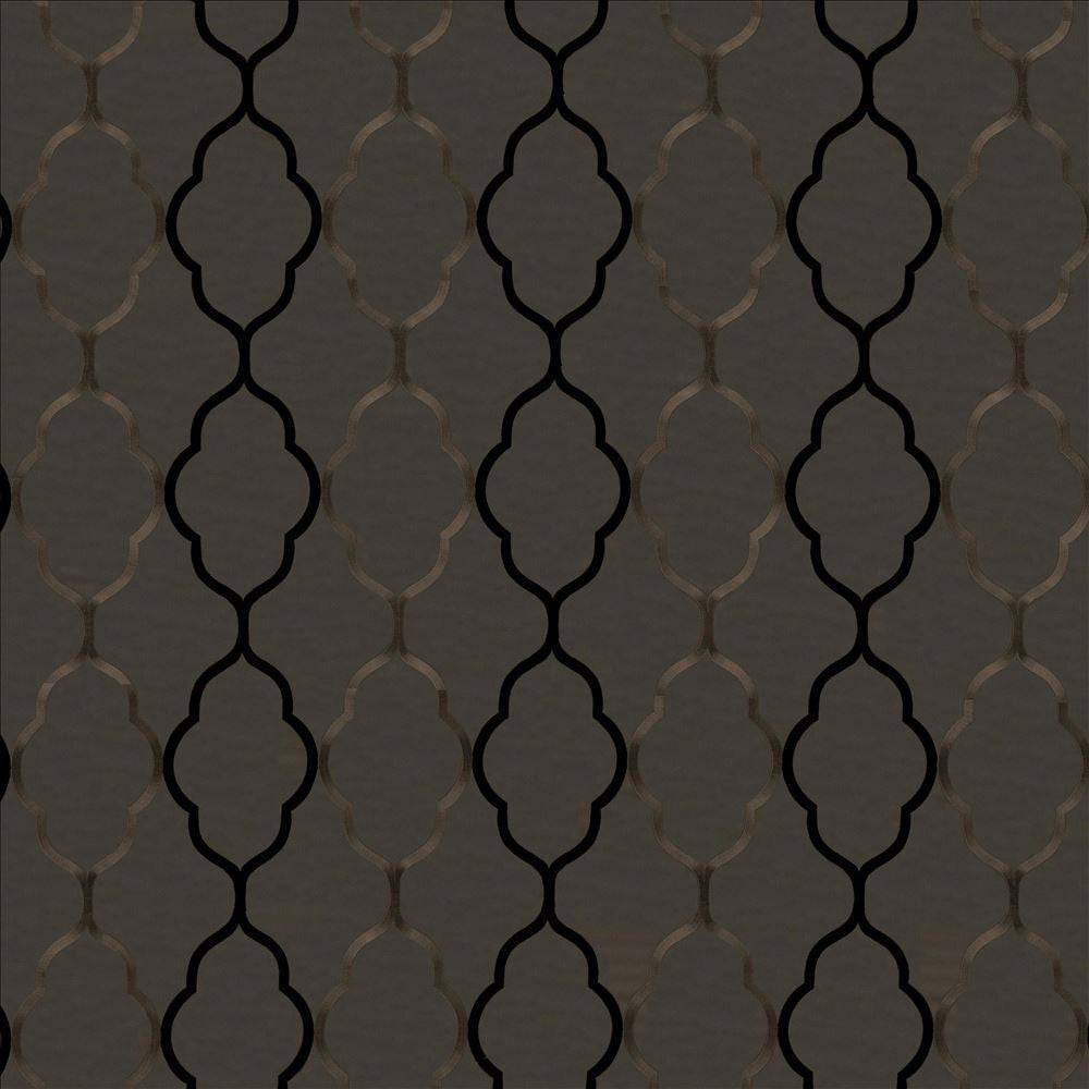 Regency Trellis Noir by Kasmir Fabric 8001 48% Cotton
32% Polyester
20% Viscose
 INDIA </p><p>Repeat: Horizontal: 10 2/8 inches and Vertical: 18 5/8 inches 56 - Fabric Carolina -