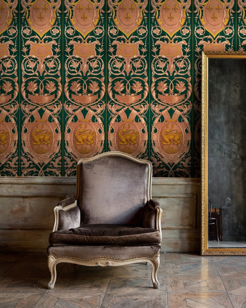 Fontainebleau Anthracite Wallpaper by Mind the Gap Designer Wallpaper THE WALLPAPER COLLECTABLES Textured Matte Made in Europe Paste the wall 3 rolls x 20.5 x 3.25 yards - Swanky Fabrics -