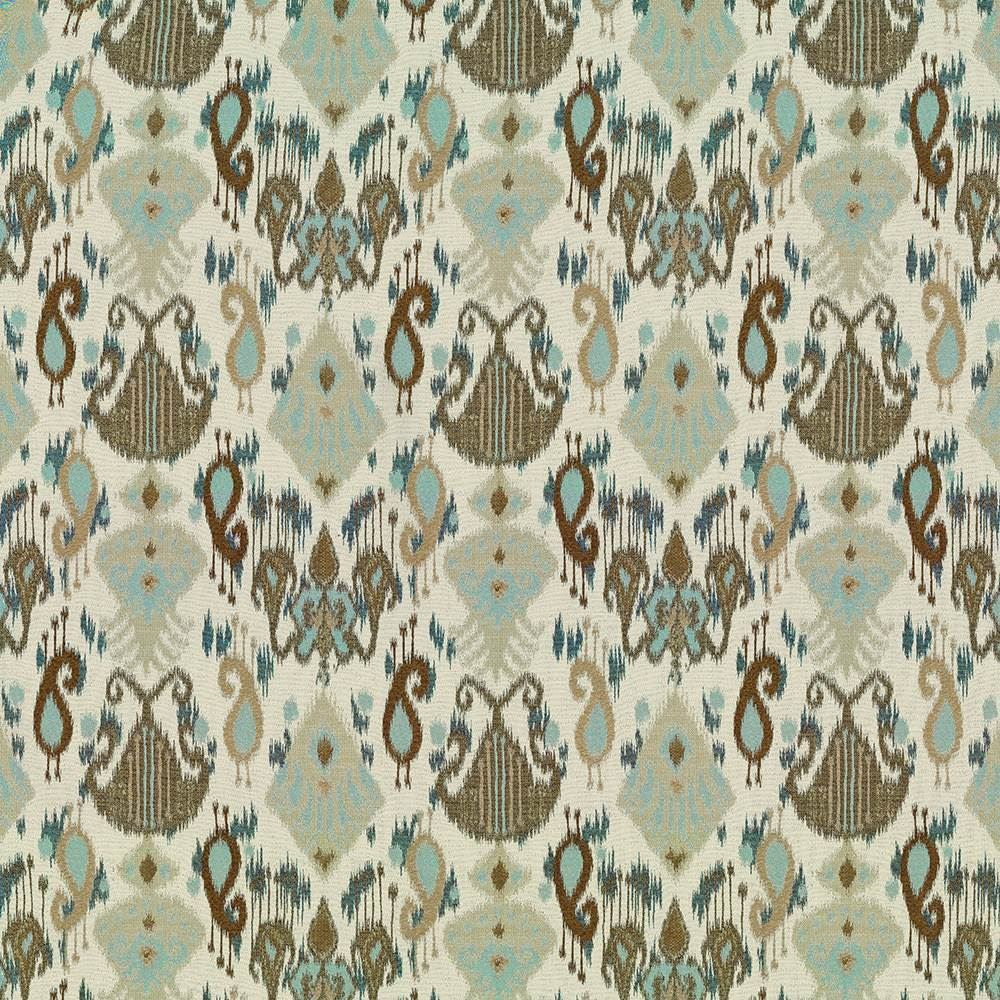 Rio Chama Aegean by Kasmir Fabric 1420 82% Polyester
18% Viscose
 INDIA </p><p>Repeat: Horizontal: 13 4/8 inches and Vertical: 15 6/8 inches 55 - Fabric Carolina -