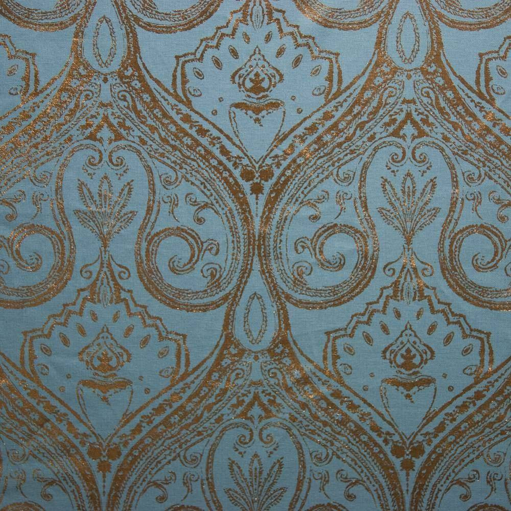 Rive Gauche Turquoise by Kasmir Fabric 1385 CHINA Not Tested H: 14 2/8 inches, V:24 7/8 inches 54 - Fabric Carolina - Kasmir