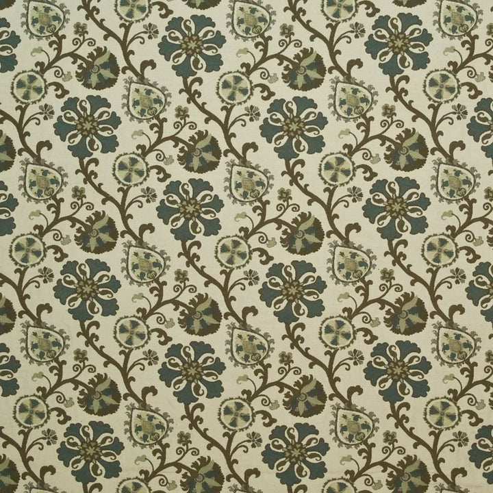 Rivulet Teal by Kasmir Fabric 1403 100% Polyester
 CHINA 6,000 Wyzenbeek Double Rubs </p><p>Repeat: Horizontal: 13 4/8 inches and Vertical: 11 4/8 inches 54 - Fabric Carolina -