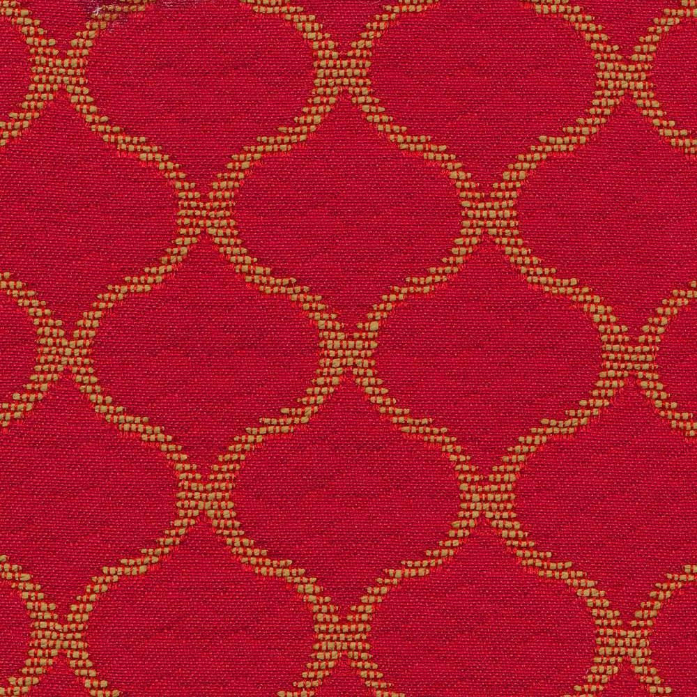 Rixford Trellis Red Hot by Kasmir Fabric 1402 78% Polyester
22% Rayon
 CHINA </p><p>Repeat: Horizontal: 1 7/8 inches and Vertical: 1 6/8 inches 56 - 57 - Fabric Carolina -