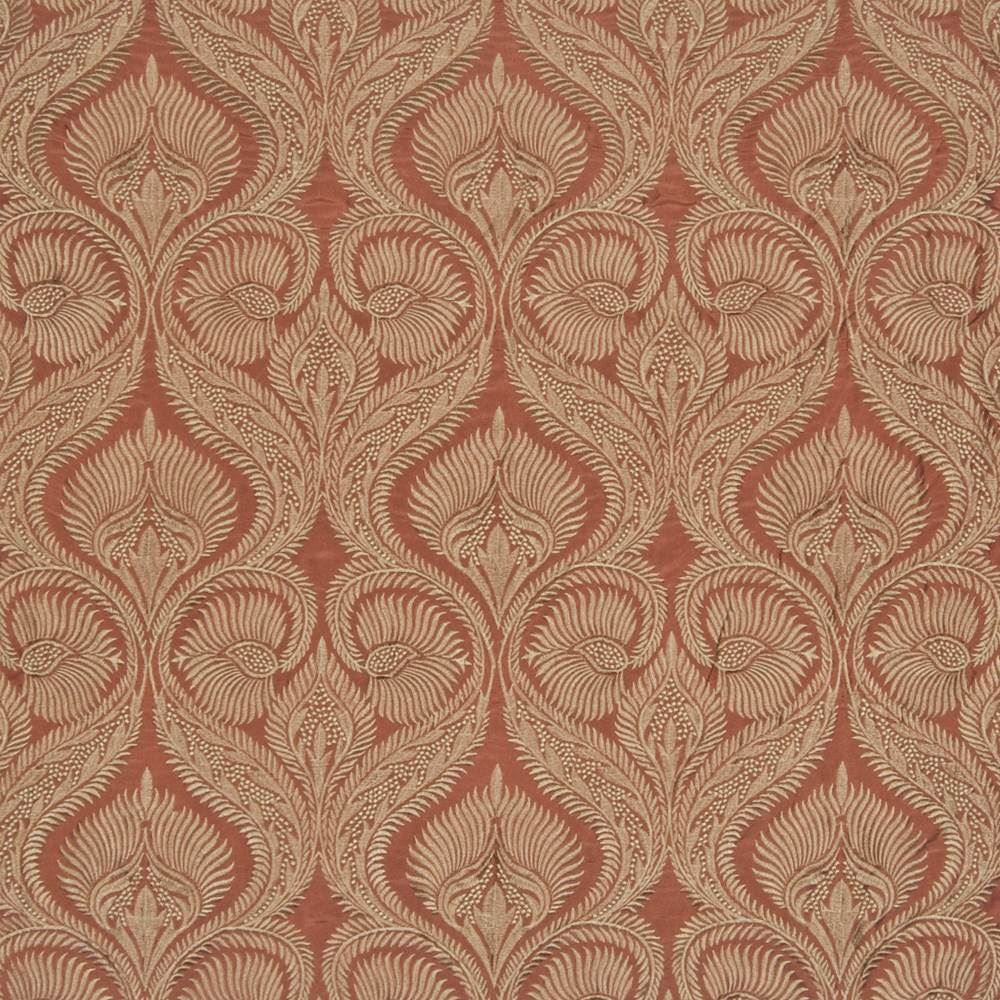 Romanza Tangerine by Kasmir Fabric 1387 47% Rayon
29% Nylon
24% Polyester
 CHINA 12,000 Wyzenbeek Double Rubs </p><p>Repeat: Horizontal: 11 inches and Vertical: 11 4/8 inches 52 - Fabric Carolina -
