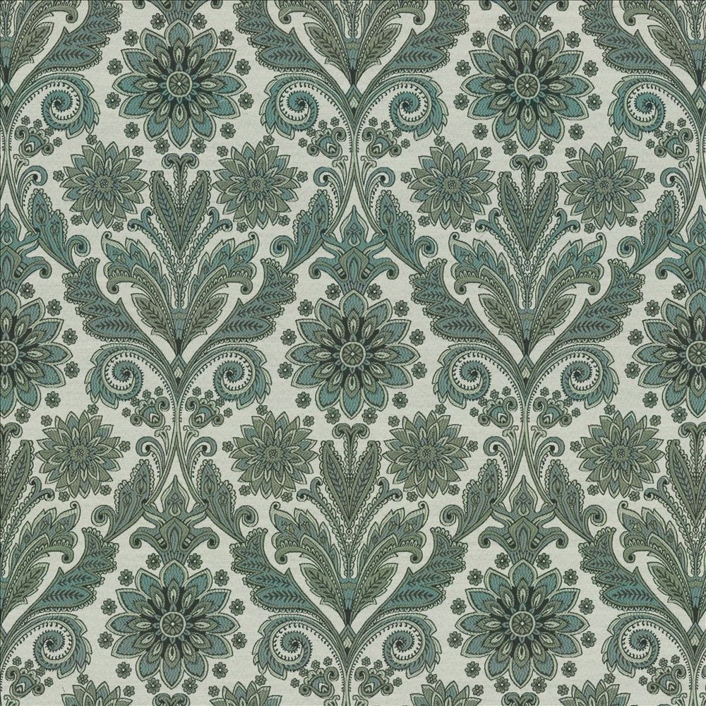 Romesco Seaweed  by Kasmir Fabric See sample 50% Polyester
50% Viscose
 CHINA 30,000 Wyzenbeek Double Rubs </p><p>Repeat: Horizontal: 14 6/8 inches and Vertical: 23 inches 54  - Fabric Carolina -