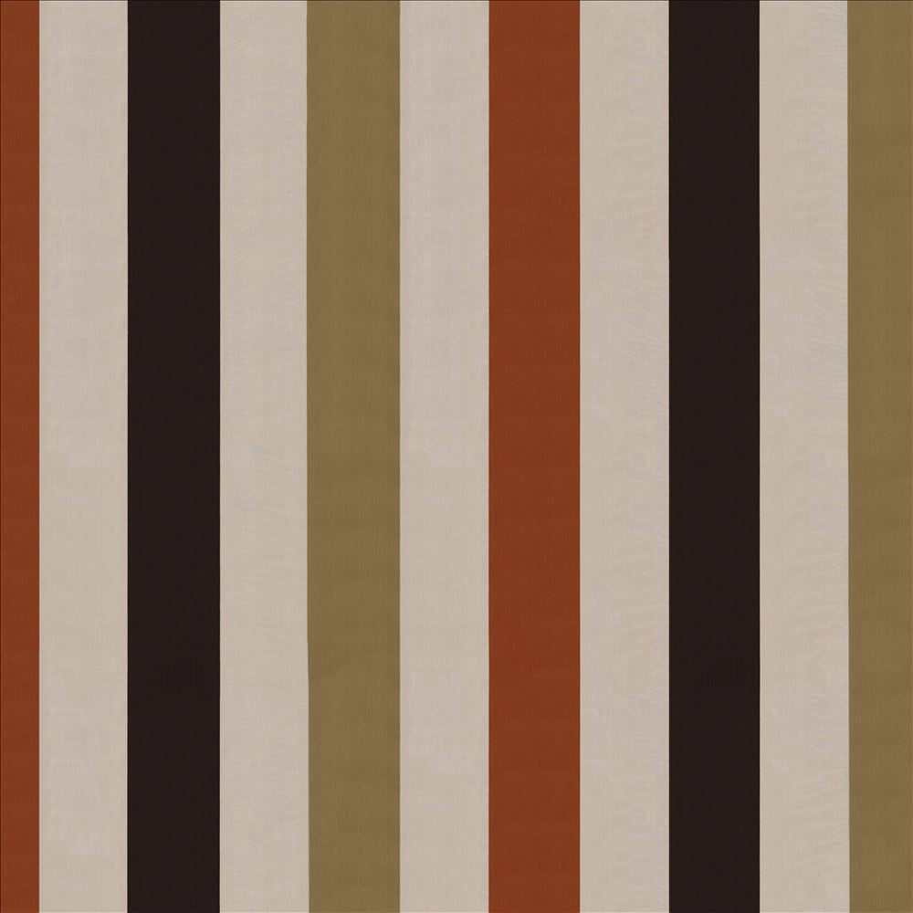 Rosedown Stripe Terracotta  by Kasmir Fabric See sample 100% Polyester
 INDIA Not Tested </p><p>Repeat: Horizontal: 18 3/8 inches and Vertical: N/A 55  - Fabric Carolina -