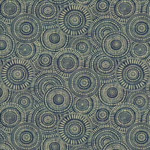 Round We Go Indigo by Kasmir Fabric