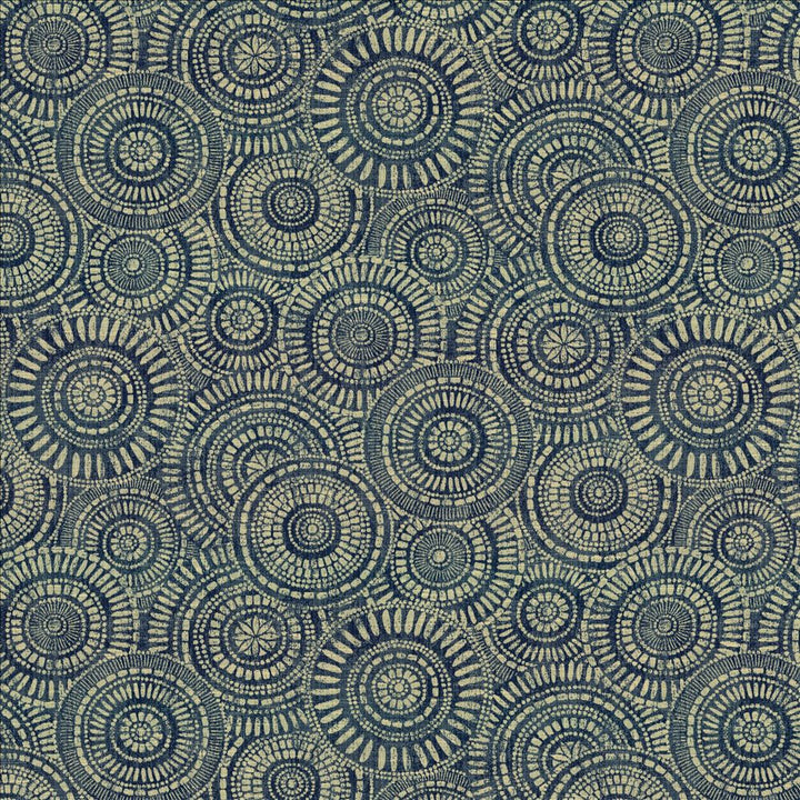 Round We Go Indigo by Kasmir Fabric 5154 73% Polyester
27% Cotton
 CHINA 50,000 Wyzenbeek Double Rubs Horizontal: 28 4/8 inches and Vertical: 28 4/8 inches 57 - Fabric Carolina -