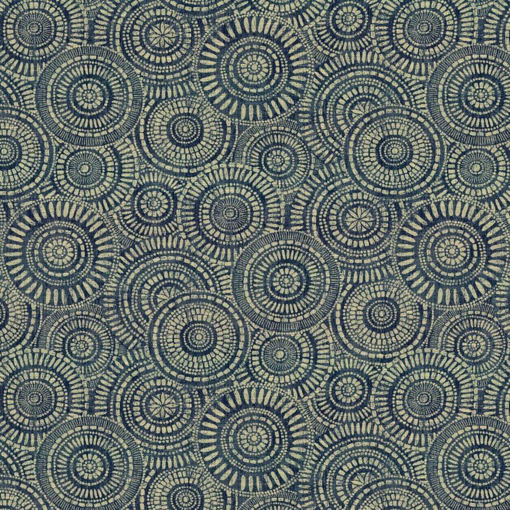 Round We Go Indigo by Kasmir Fabric 5154 73% Polyester
27% Cotton
 CHINA </p><p>Repeat: Horizontal: 28 4/8 inches and Vertical: 28 4/8 inches 57 - Fabric Carolina -