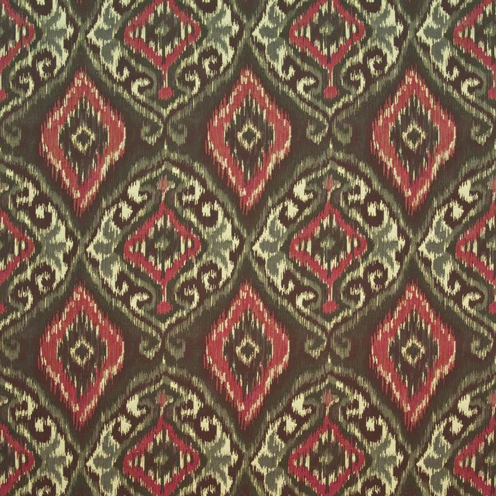 Rucio Ikat Morrish Red by Kasmir Fabric 1403 51% Cotton
49% Polyester
 CHINA </p><p>Repeat: Horizontal: 13 4/8 inches and Vertical: 18 inches 54 - 55 - Fabric Carolina -