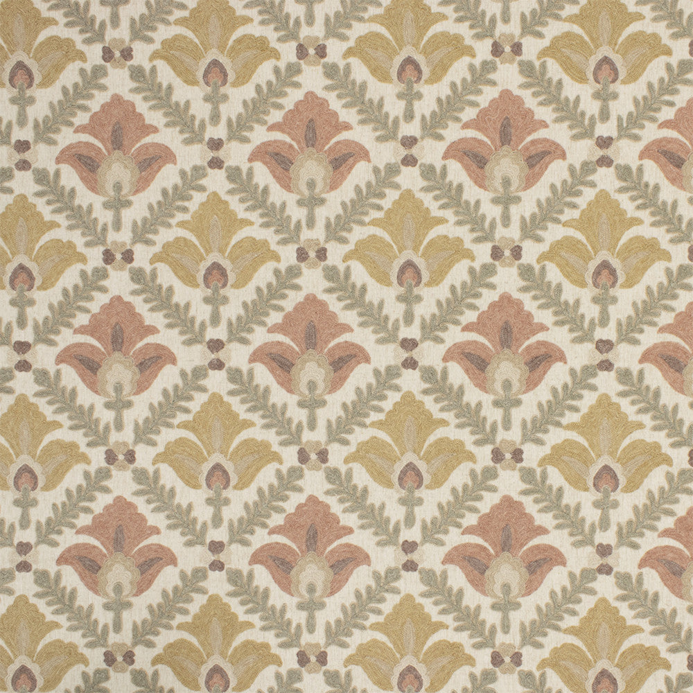 Greenhouse Fabric S7029 Berry - 66% Polyester, 23% Linen, 11% Cotton (Embroidery: 60% Polyester, 25% Cotton, 15% Linen) India 9000 8.875" H, 9.5" V 54" - My Fabric Connection -