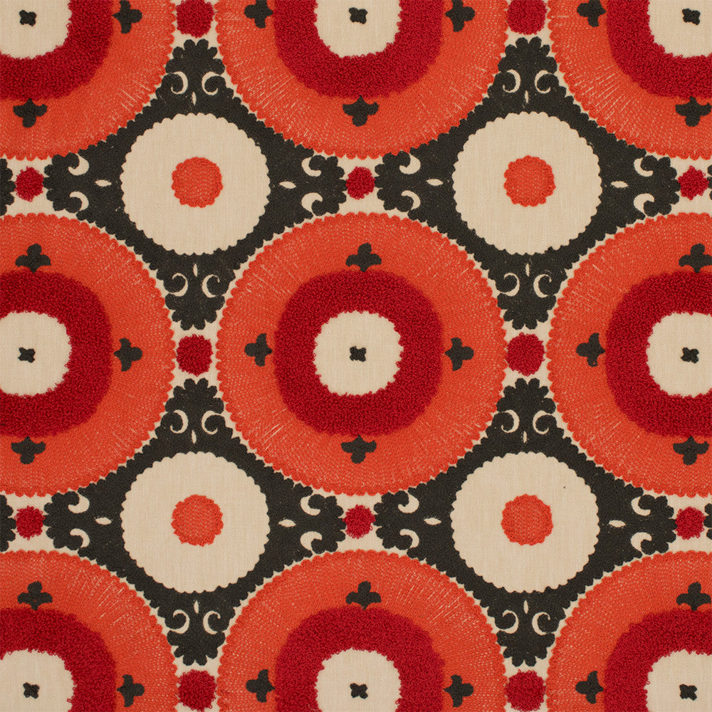 Greenhouse Fabric S7050 Chili - 52% Polyester, 48% Cotton (Embroidery: 100% Cotton) India 9000 9" H, 9.25" V 55" - My Fabric Connection -