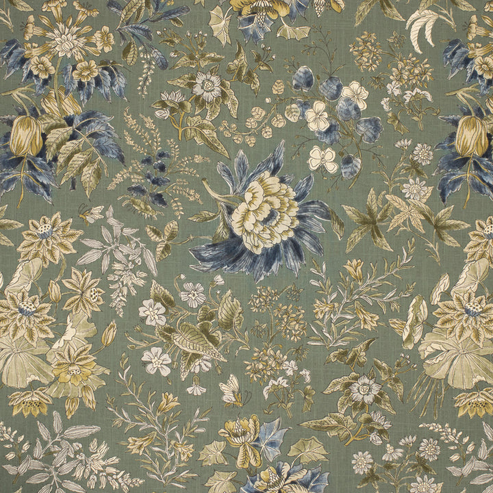 Greenhouse Fabric S7062 Bowery Blue - 55% Linen, 45% Cotton USA 20000 27" H, 32.8" V 56" - My Fabric Connection -