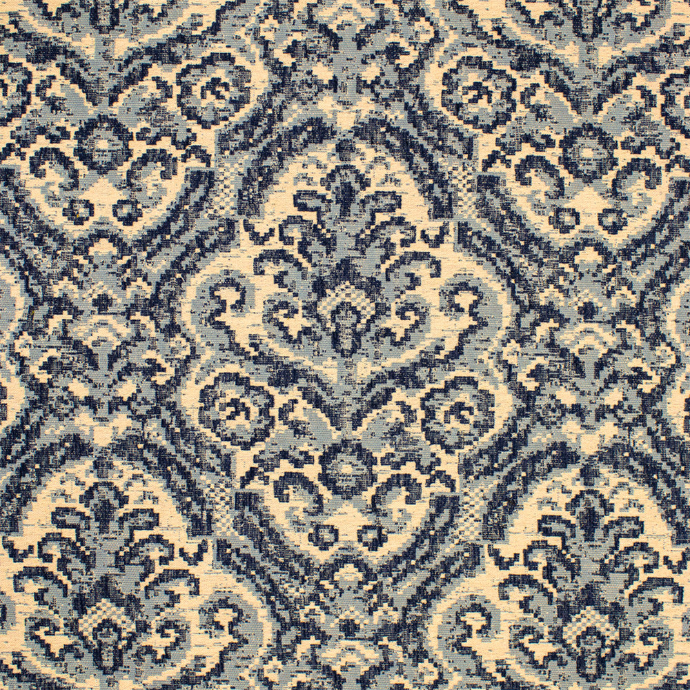 Greenhouse Fabric S7077 Azure - 66.02% Polyester, 24.88% Cotton, 6.83% Pre-Crcotn, 2.27% Pcr Polyester USA 33000 27.25" H, 20.75" V 54" - My Fabric Connection -