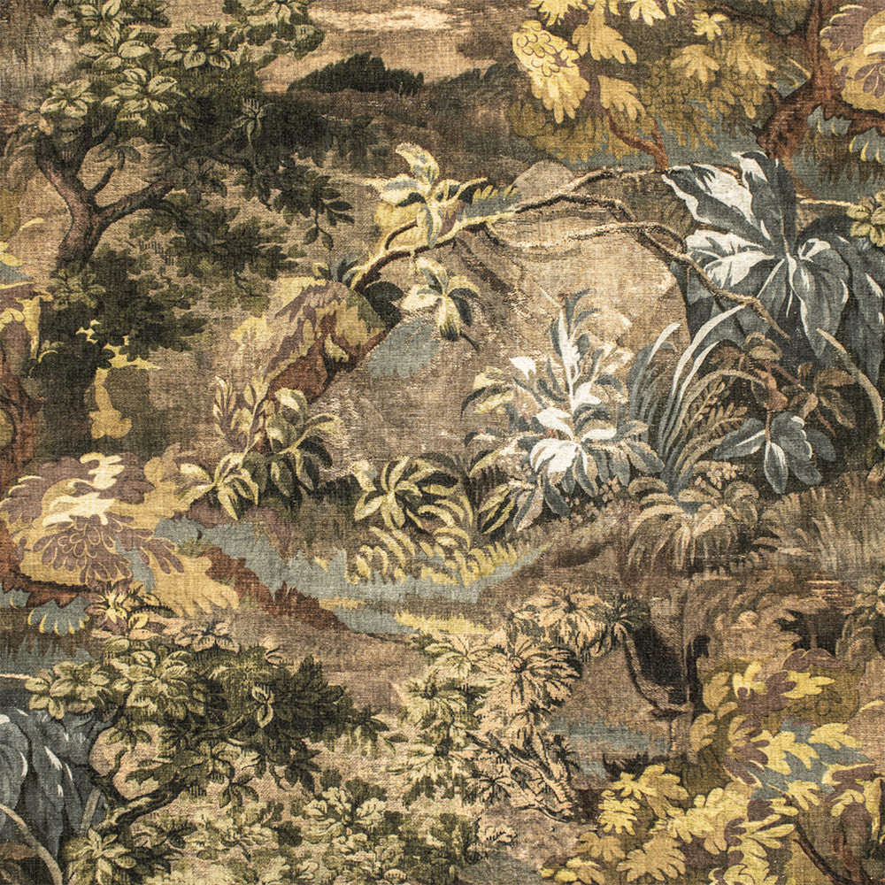 Greenhouse Fabric S7080 Tapestry - 81% Polyester, 19% Linen India DRAPERY 32.5" H 54" - My Fabric Connection -