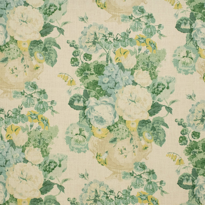 Greenhouse Fabric S7152 Jade - 55% Linen, 45% Viscose Spain 36000 13.5" H, 20.25" V 54" - My Fabric Connection -