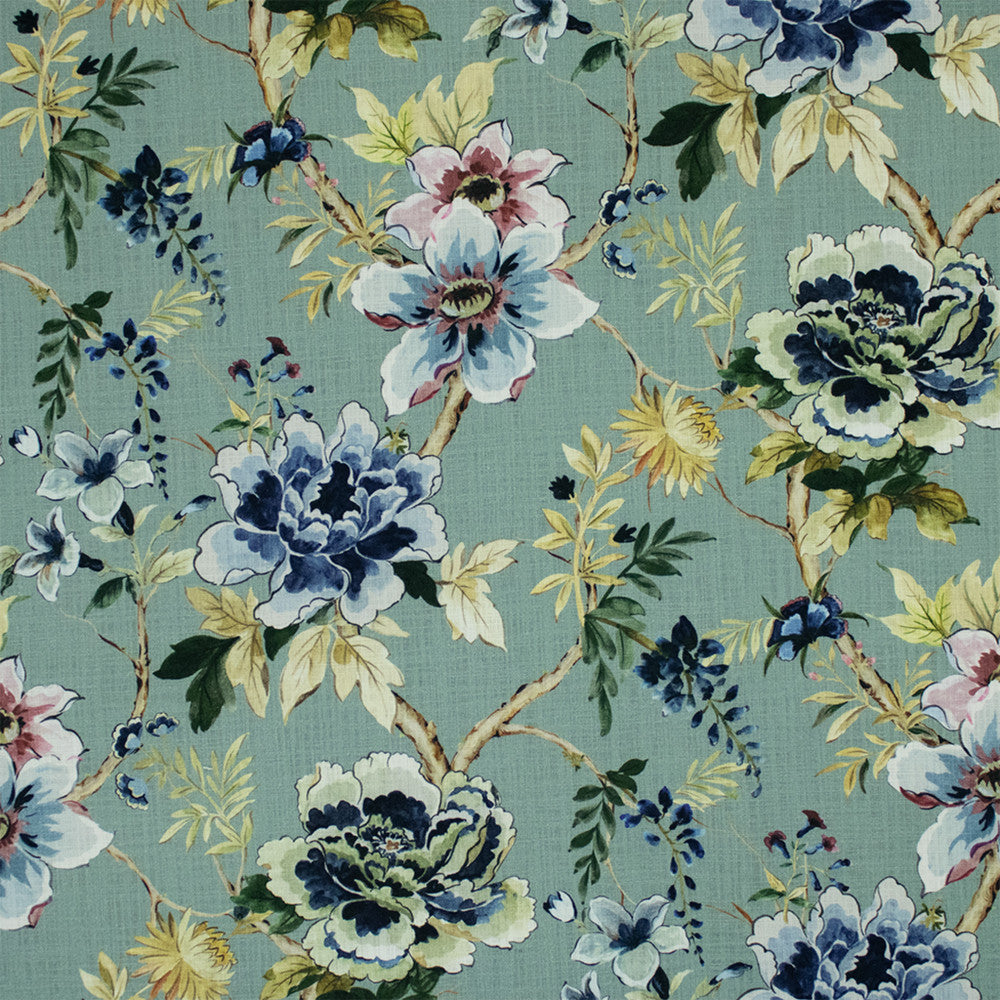 Greenhouse Fabric S7170 Mist - 100% Cotton India 10000 26.5" H, 25" V 54" - My Fabric Connection -