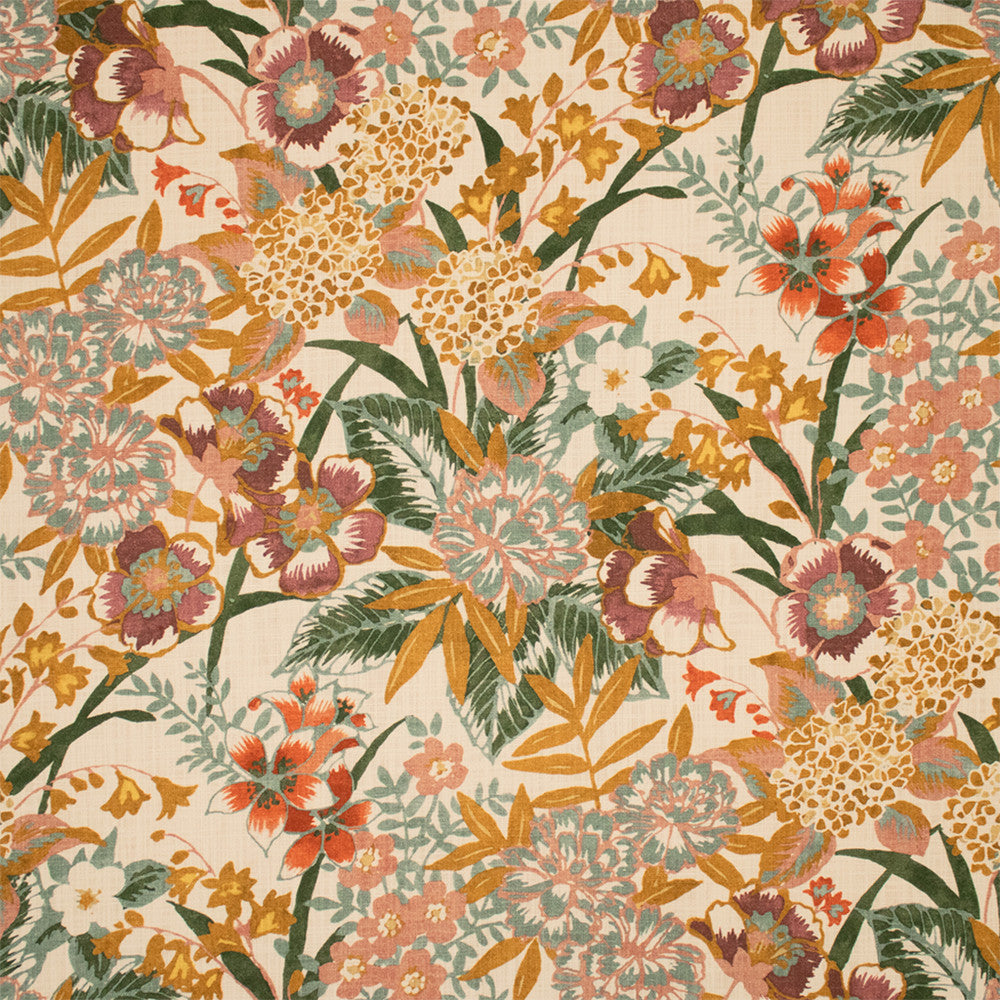 Greenhouse Fabric S7194 Dahlia - 100% Cotton India DRAPERY 27.56" H, 27.56" V 54" - My Fabric Connection -