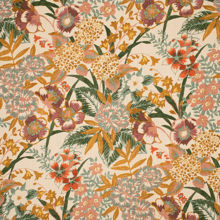 Greenhouse Fabric S7194 Dahlia - 100% Cotton India DRAPERY 27.56" H, 27.56" V 54" - My Fabric Connection -