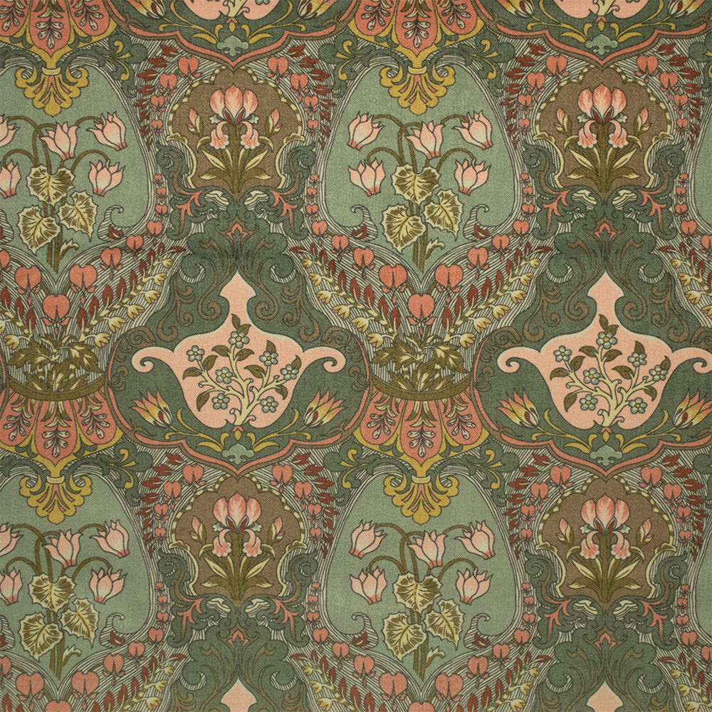 Greenhouse Fabric S7201 Lichen Like - 100% Polyester China 50000 15" H, 13.5" V 56" - My Fabric Connection -