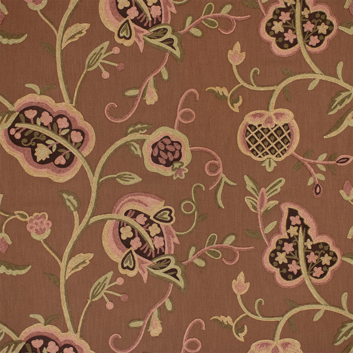 Greenhouse Fabric S7212 Spice - 68% Polyester, 21% Linen, 11% Cotton (Embroidery: 60% Polyester, 25% Cotton, 15% Linen) India 9000 17.25" H, 26.5" V 54" - My Fabric Connection -