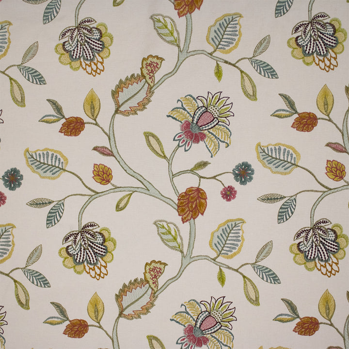 Greenhouse Fabric S7261 Ivory - 100% Cotton (Embroidery: 100% Rayon) India 9000 17.25"H, 15.5" V 54" - My Fabric Connection -