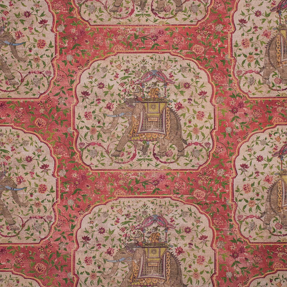 Greenhouse Fabric S7265 Ruby - 55% Linen, 45% Rayon Pakistan 50000 13.5" H, 27" V 54" - My Fabric Connection -