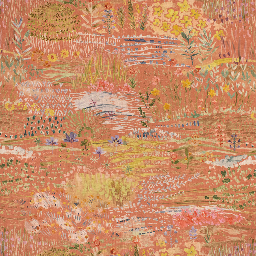 Greenhouse Fabric S7271 Peach - 95% Polyester, 5% Linen China 50000 27.25" H, 26.75" V 54" - My Fabric Connection -