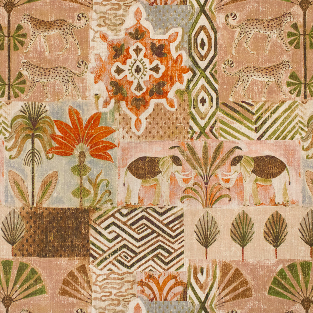 Greenhouse Fabric S7273 Sienna - 88% Polyester, 12% Linen India 25000 27" H, 27" V 54" - My Fabric Connection -