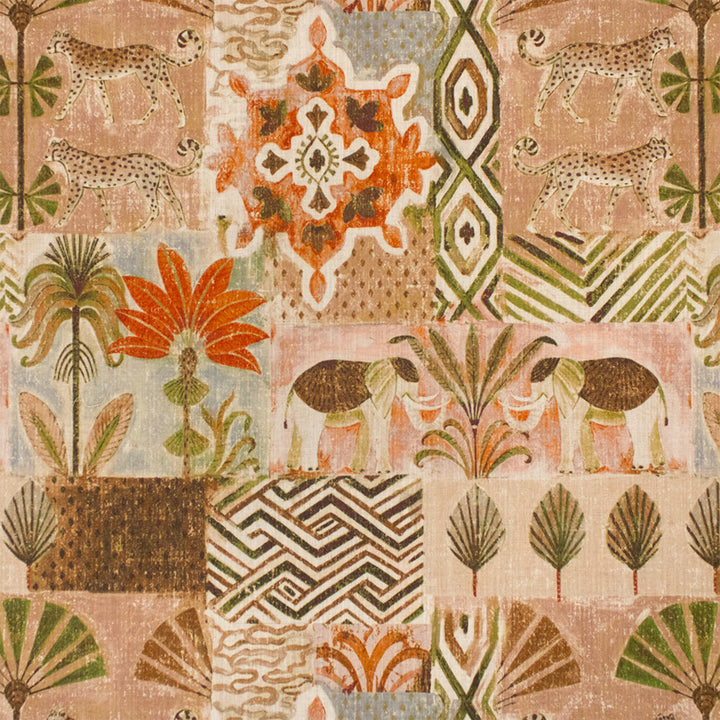 Greenhouse Fabric S7273 Sienna - 88% Polyester, 12% Linen India 25000 27" H, 27" V 54" - My Fabric Connection -