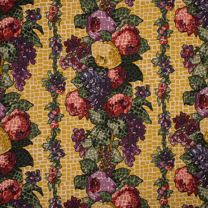 Greenhouse Fabric S7288 Canary - 100% Cotton Spain 57000 13.5" H, 19.5" V 54" - My Fabric Connection -