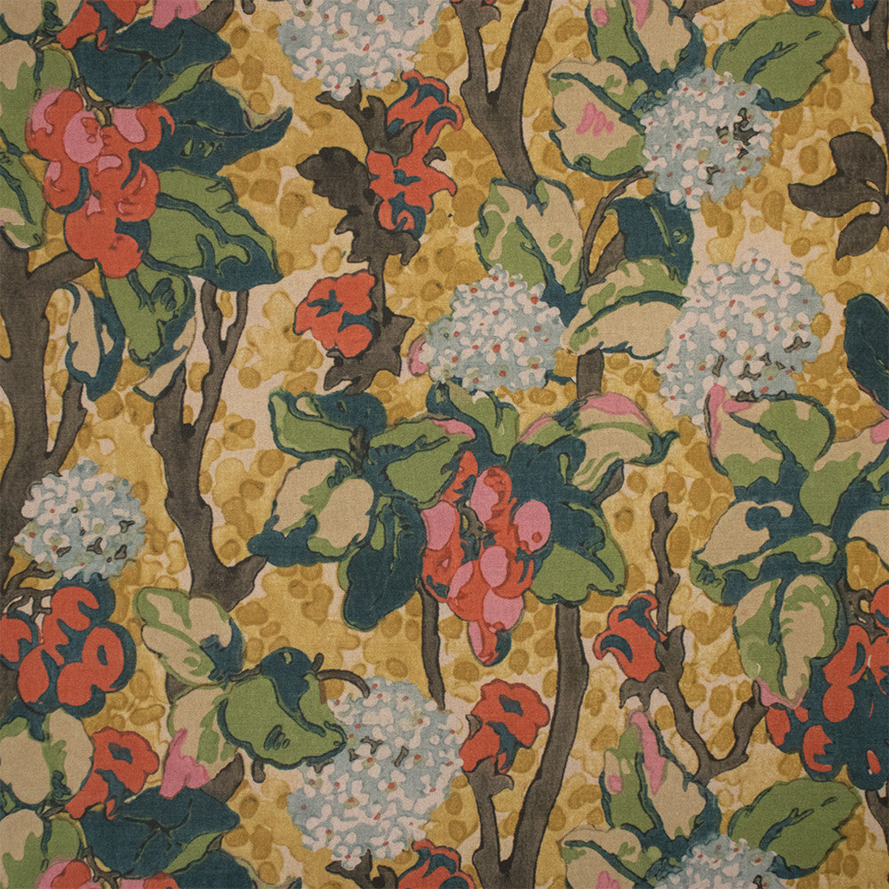 Greenhouse Fabric S7293 Ochre - 55% Linen, 45% Cotton Spain 51000 27" H, 22" V 54" - My Fabric Connection -