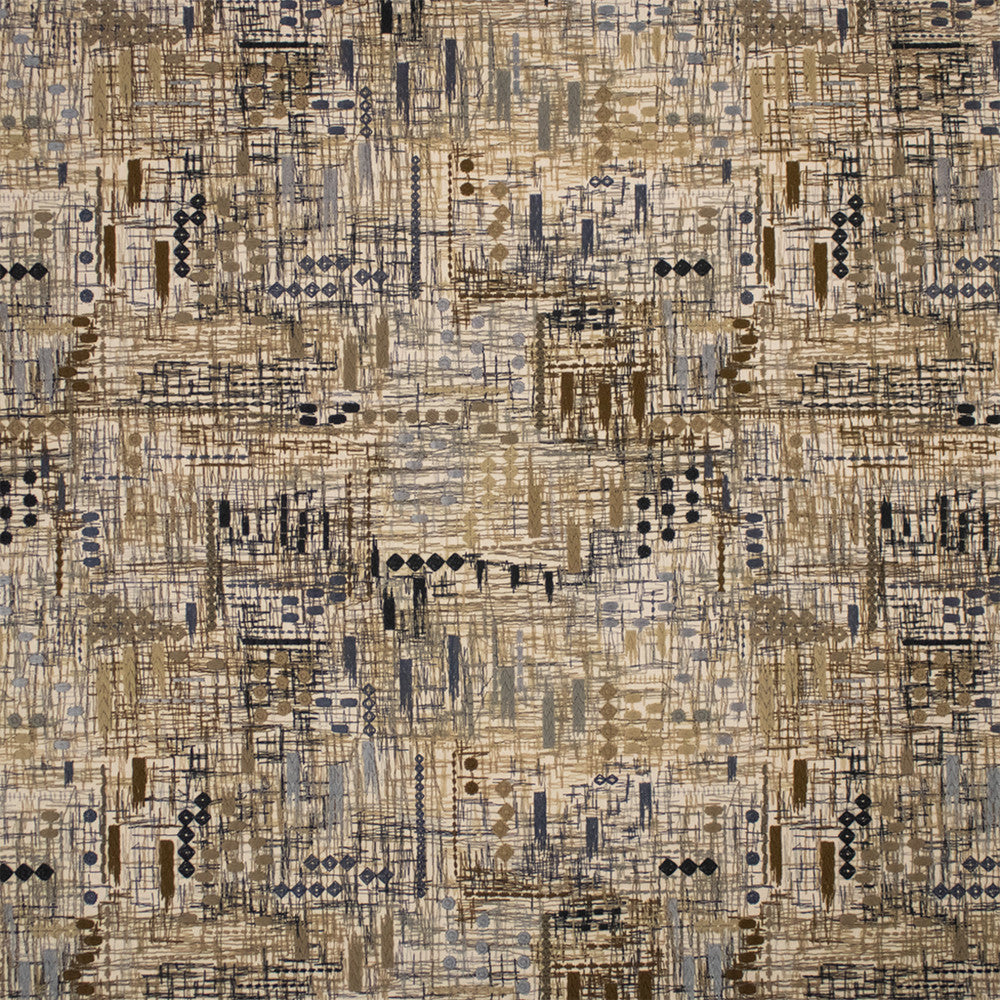 Greenhouse Fabric S7311 Cafe - 100% Cotton (Embroidery: 80% Polyester, 20% Rayon) India 9000 16.75" H, 15.25" V 52" - My Fabric Connection -