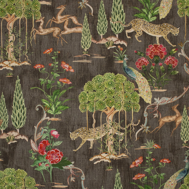 Greenhouse Fabric S7312 Walnut - 100% Cotton India 10000 27" H, 27" V 54" - My Fabric Connection -