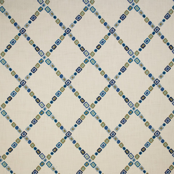 Greenhouse Fabric S7316 Aegean - 100% Cotton (Embroidery: 100% Polyester) India 9000 6.5" H, 7.5" V 52" - My Fabric Connection -