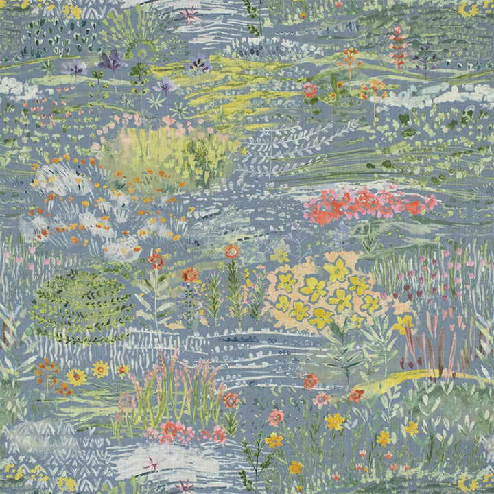 Greenhouse Fabric S7322 Slate - 95% Polyester, 5% Linen China 50000 27.25" H, 26.75" V 54" - My Fabric Connection -