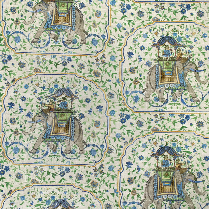 Greenhouse Fabric S7324 Porcelian - 55% Linen, 45% Rayon Pakistan 50000 13.5" H, 27" V 54" - My Fabric Connection -