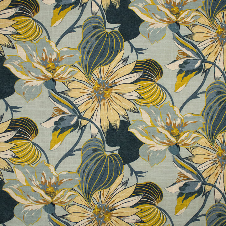 Greenhouse Fabric S7325 Atlantic - 75% Cotton, 25% Linen Pakistan DRAPERY 27" H, 13.5" V 55" - My Fabric Connection -