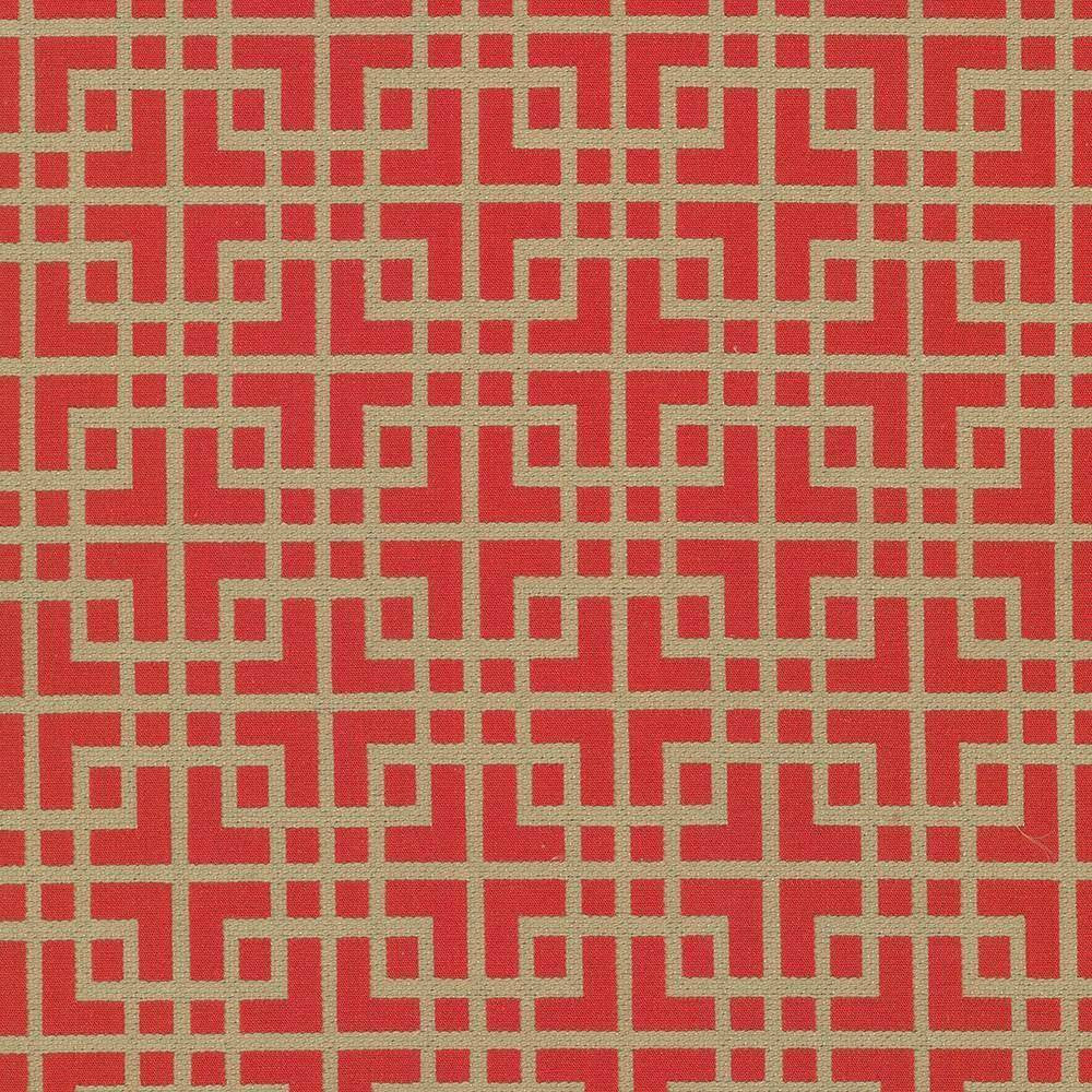 Sakura Fret Firecracker by Kasmir Fabric 5070 CHINA 16,000 Wyzenbeek Double Rubs H: 2 6/8 inches, V:3 1/8 inches 54 - 55 - Fabric Carolina - Kasmir