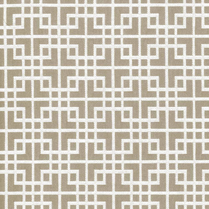 Sakura Fret White Tea by Kasmir Fabric 5066 CHINA 16,000 Wyzenbeek Double Rubs H: 2 6/8 inches, V:3 1/8 inches 54 - 55 - Fabric Carolina - Kasmir