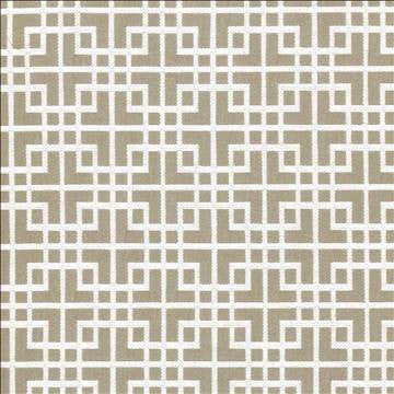 Sakura Fret White Tea by Kasmir Fabric 5066 70% Cotton 30% Polyester CHINA 16,000 Wyzenbeek Double Rubs H: 2 6/8 inches, V: 3 1/8 inches 54 - 55 - Fabric Carolina - Kasmir