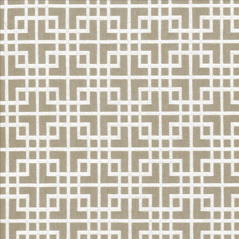 Sakura Fret White Tea by Kasmir Fabric 5066 70% Cotton 30% Polyester CHINA 16,000 Wyzenbeek Double Rubs Horizontal: 2 6/8 inches and Vertical: 3 1/8 inches 54 - 55 - Fabric Carolina -
