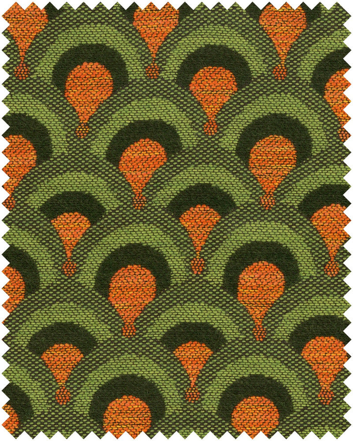 SALERNO Woven Fabric (FB00140) by Mind The Gap | FB00140 | LA DOLCE VITA | Green, Orange | Fabric Carolina | https://www.fabriccarolina.com/