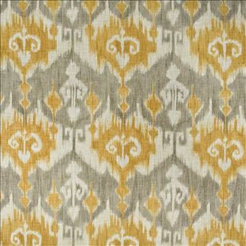 Saliz Ikat Chamomile by Kasmir Fabric 1402 55% Flax 45% Rayon CHINA Not Tested H: 13 4/8 inches, V: 27 inches 54 - 55 - Fabric Carolina - Kasmir