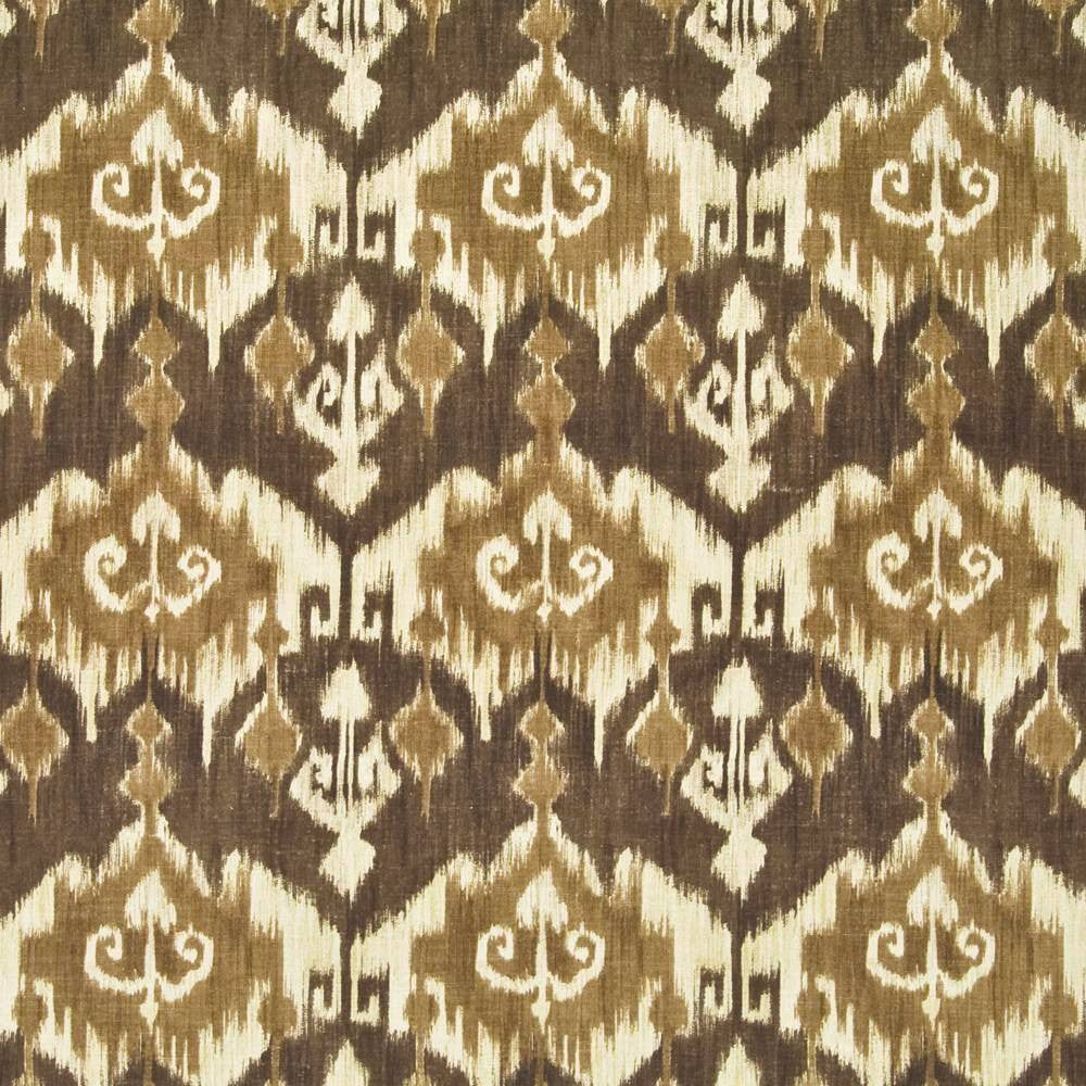 Saliz Ikat Toffee by Kasmir Fabric 1403 CHINA Not Tested H: 13 4/8 inches, V:27 inches 54 - 55 - Fabric Carolina - Kasmir